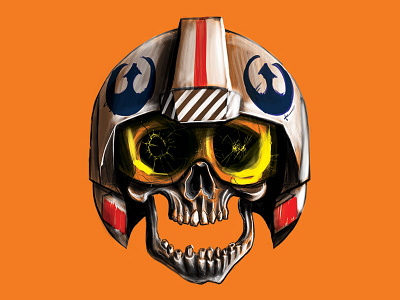 Luke dead illustration luke skywalker pilot skull starwars