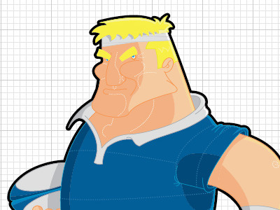 Young Rugbier character drawing rugby vector