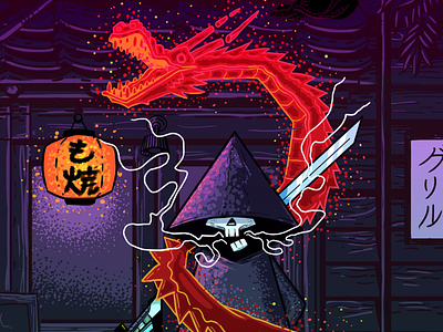 Ninja character comic digital dragon drawing illustration ninja pahito photoshop