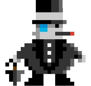 El Pingüino character drawing pixel art