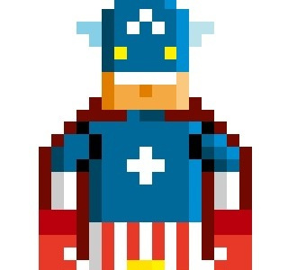 Captain America character drawing pixel art