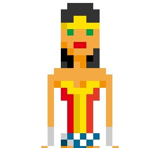 Wonder Woman character drawing pixel art wonder woman