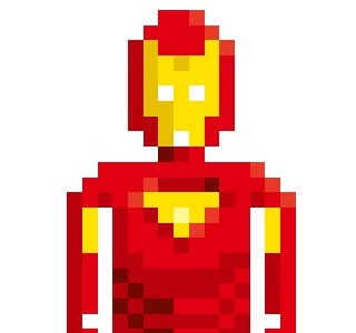 Iron Man character drawing iron man pixel art