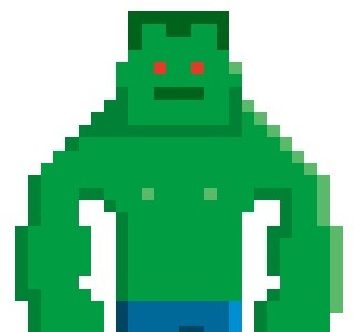 The Incredible Hulk character drawing hulk pixel art
