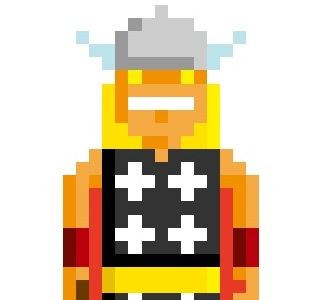 Thor character drawing pixel art thor