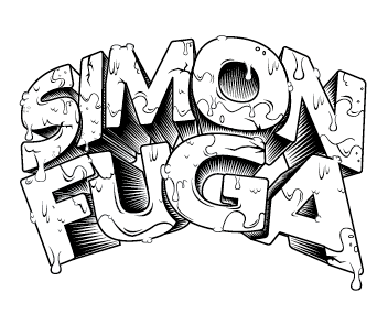 Simon Fuga black & white drops pahito simon fuga type vector