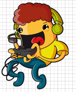 The Gamer character drawing vector