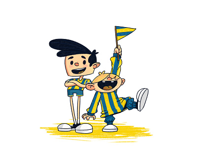 Angelito y Fran character design childrens fan football rosario central soccer