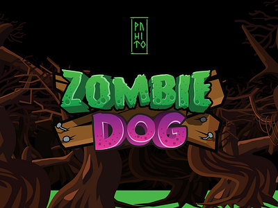 Zombie Dog Logo dog game game art game designer game development logo trees typography wood woods zombie zombies