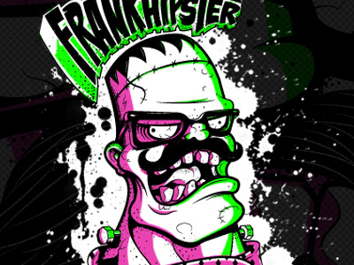 Frankhipster!!! drawing frankestain hipster horror illustration monster movies pahito vectors