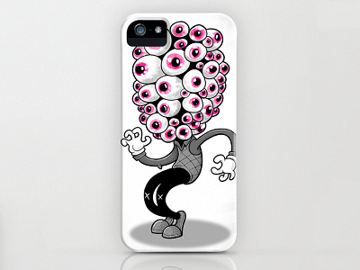 Ojon - iPhone Case black white character dande eyes grey illustration iphone old fashioned