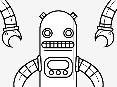 Robot #1 bw lines robot vector