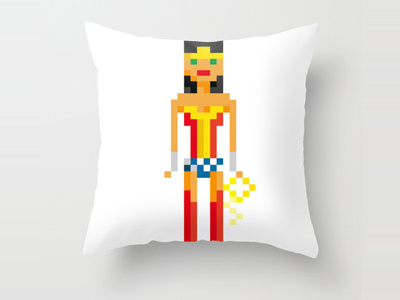 Wonder Woman Pillow art character pillow pixel wonder woman