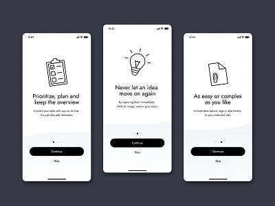 Onboarding for a to-do-list mobile app