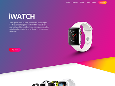 iWatch Landing Page Design apple graphic design iwatch landing page design landing page ui minimal typography web design