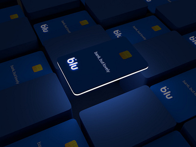 3d blubank currency card concept