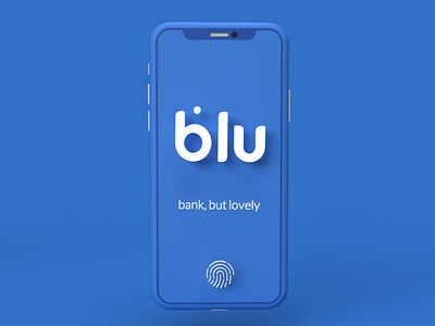 3d mobile blu bank 3d application bank blu blue fingerprint mobile