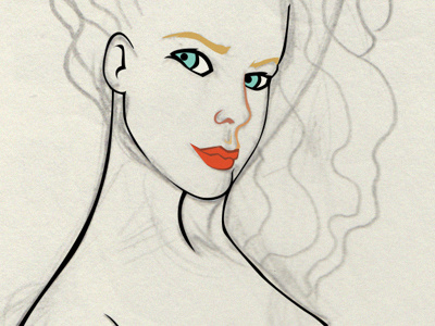 Making LA CHULA blue ckrauss elkaniho illustration ilustracion nihokrauss sexy woman