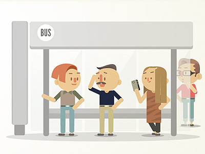 Bus Marquee #2 advertising design elkaniho flat icon illustration interactive ckrauss life lifestyle line marquee