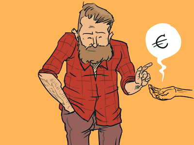 CHARITY #1 character charity ckrauss comic comical elkaniho humor illustration money