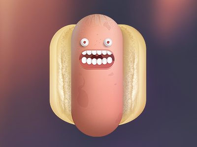 Horror Wurst afraid cartoon character design elkaniho fear horror illustration realistic sausage wurst