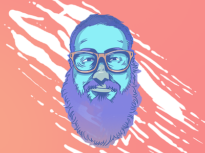 ICH bearded character face glasses hardcore illustration portrait punk thezeta