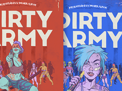 Dirty Army album art band comic dirty army gig illustration music poster rock stoner warrior woman