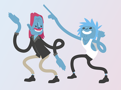 Funny Dancers 1 characters dancers funny illustration party rockers rocking