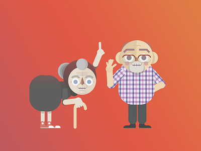 Countryside People - Old Age Guys characters citizen country design funny illustration people