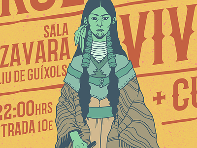 Tour Posters Detail 2 design gig illustration native native american poster rock band salvaje soler the braves church tour tour band
