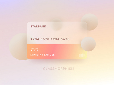 Glassmorpic Bank Card design graphic design ui ux