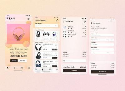 e-Commerce - Mobile app for Headphones design ui ux