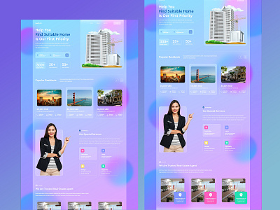 Real-Estate Landing Page Design dashboard design landing page ui uiux web design website