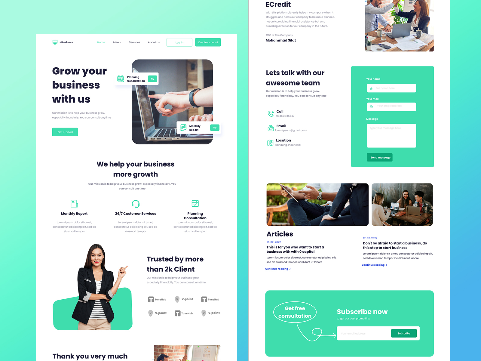 Finance Company Landing Page Design by Mohammad Sifat on Dribbble