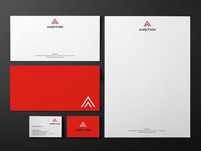 Ambition Stationery brand identity stationery design