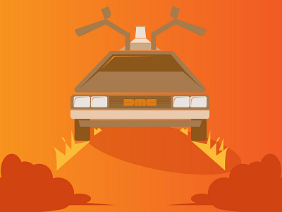 Delorean backtothefuture delorean flatillustration vector art