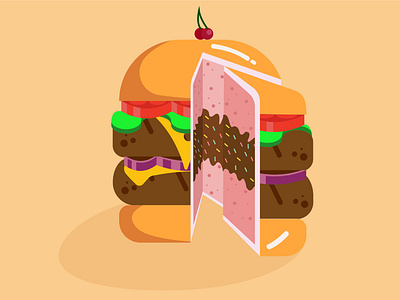 Burguercake burguercake flatdesign flatillustration foodillustration illustration vectorart