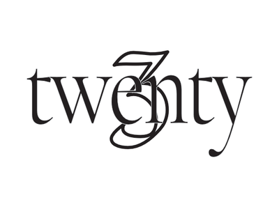 Twenty3 Logo branding design fashion logo los angeles model typogaphy vector