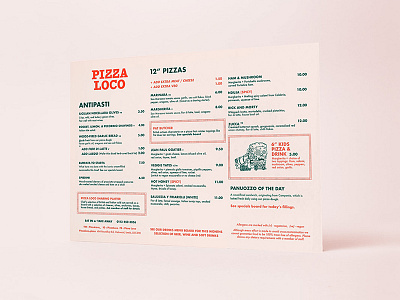 Pizzeria Menu Design