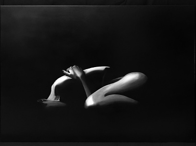 Loneliness no.1 art black blackandwhite body minimalizm painting white