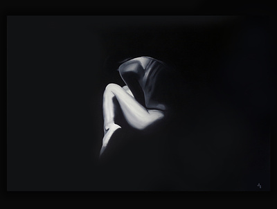 Loneliness no.3 black blackandwhite body loneliness minimalizm painting white