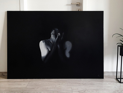 Loneliness no.4 art black blackandwhite body minimalizm painting white