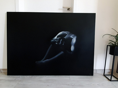 Loneliness no.2 art black blackandwhite body minimalizm painting white