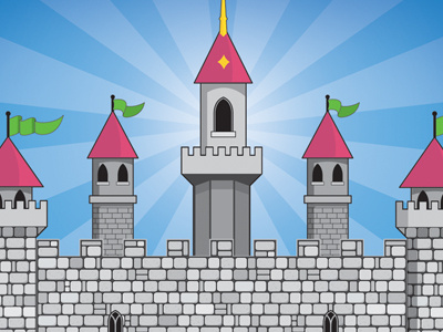 The Castle castle chrism70.com drawbridge flag illustration turret