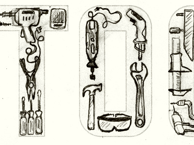 Tools - Sketch bits calipers chrism70.com clamp drawing dremel drill glue gun goggles hammer pliers saw screwdriver sketch tools wrench