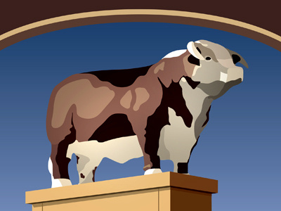 Kansas City Beef beef bull hereford horns illustration kansas city missouri statue vector