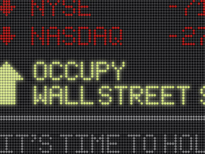 Occupy digital led lights occupy wall street protest type