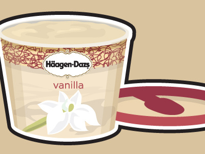 Häagen-Dazs haagen dazs ice cream illustration mates snack spoon vanilla