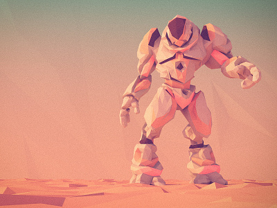 low poly funky mech