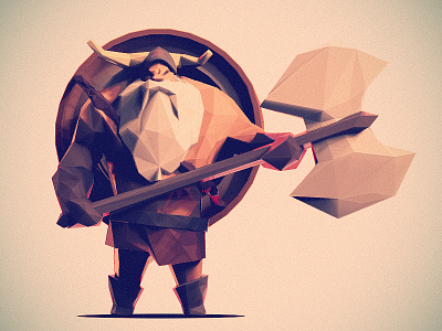 Low Poly Viking 3d axe character character design illustration low poly shield viking zbrush